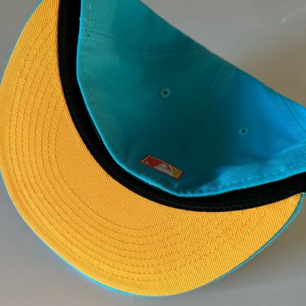 New Era Baltimore Orioles Fitted - Teal / Blue w/ Yellow UV - size 7 1/8 - Picture 8 of 10